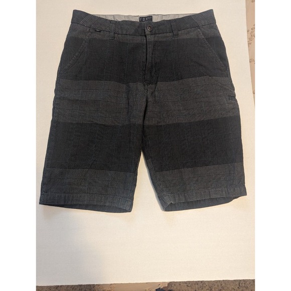 Fox Shorts Heritage Men's 30 Gray Check Casual Chino W/ Subtle Blue PinStripe - Picture 1 of 9